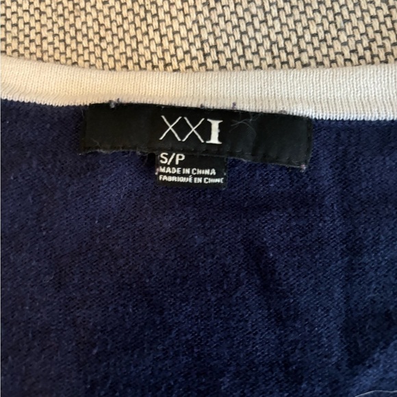 Very Small Size S/P Blue Long Sleeve Cartigan Women’s XXI V Neck Button Up Blue - Picture 7 of 11